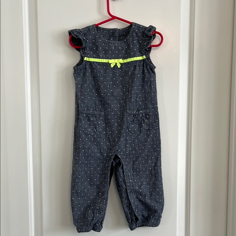 Gymboree flourscent denim jumpsuit size 18-24m